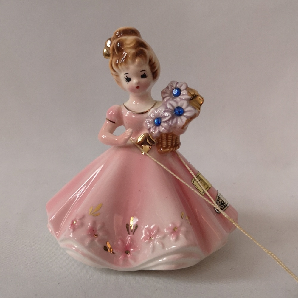 Lovely Vintage Josef Original September Sapphire Girl Figurine w Original Labels